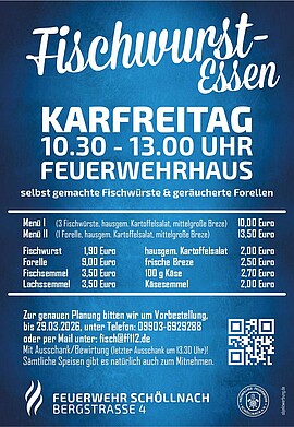 Banner Fischwurstverkauf am Karfreitag