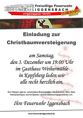Banner Christbaumversteigerung